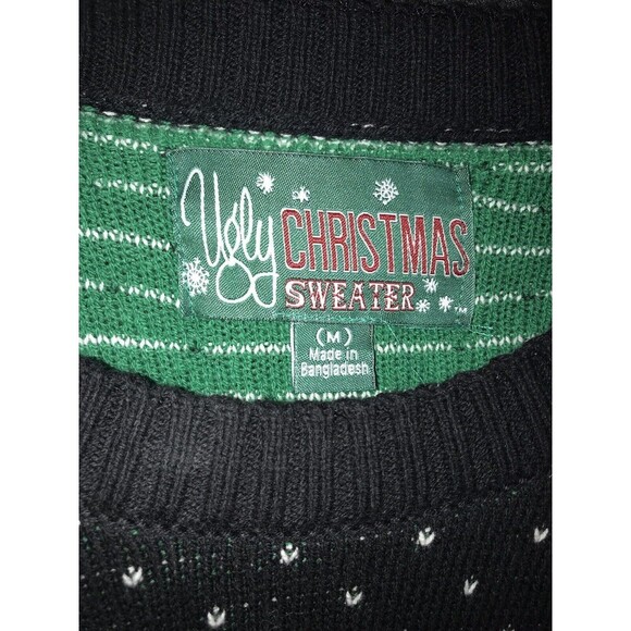 Ugly Christmas Sweater Tag Men's Suspender Holiday Sweater Large or Medium *read - Picture 4 of 9
